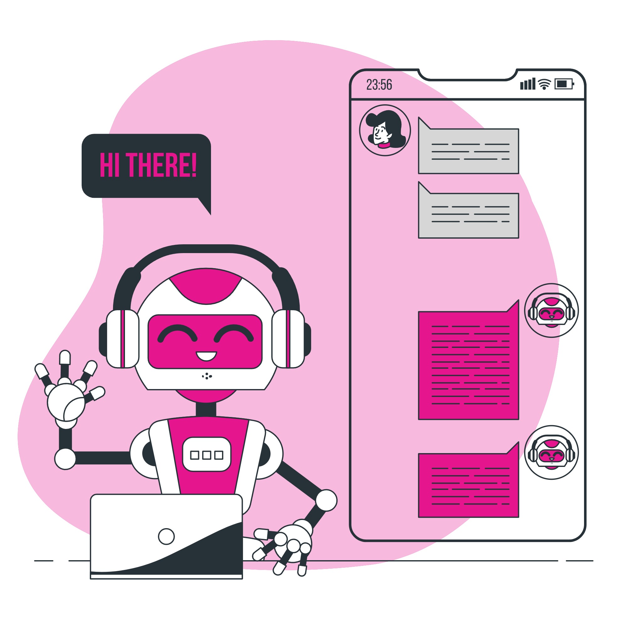 AI analyzing business data and triggering real-time decisions